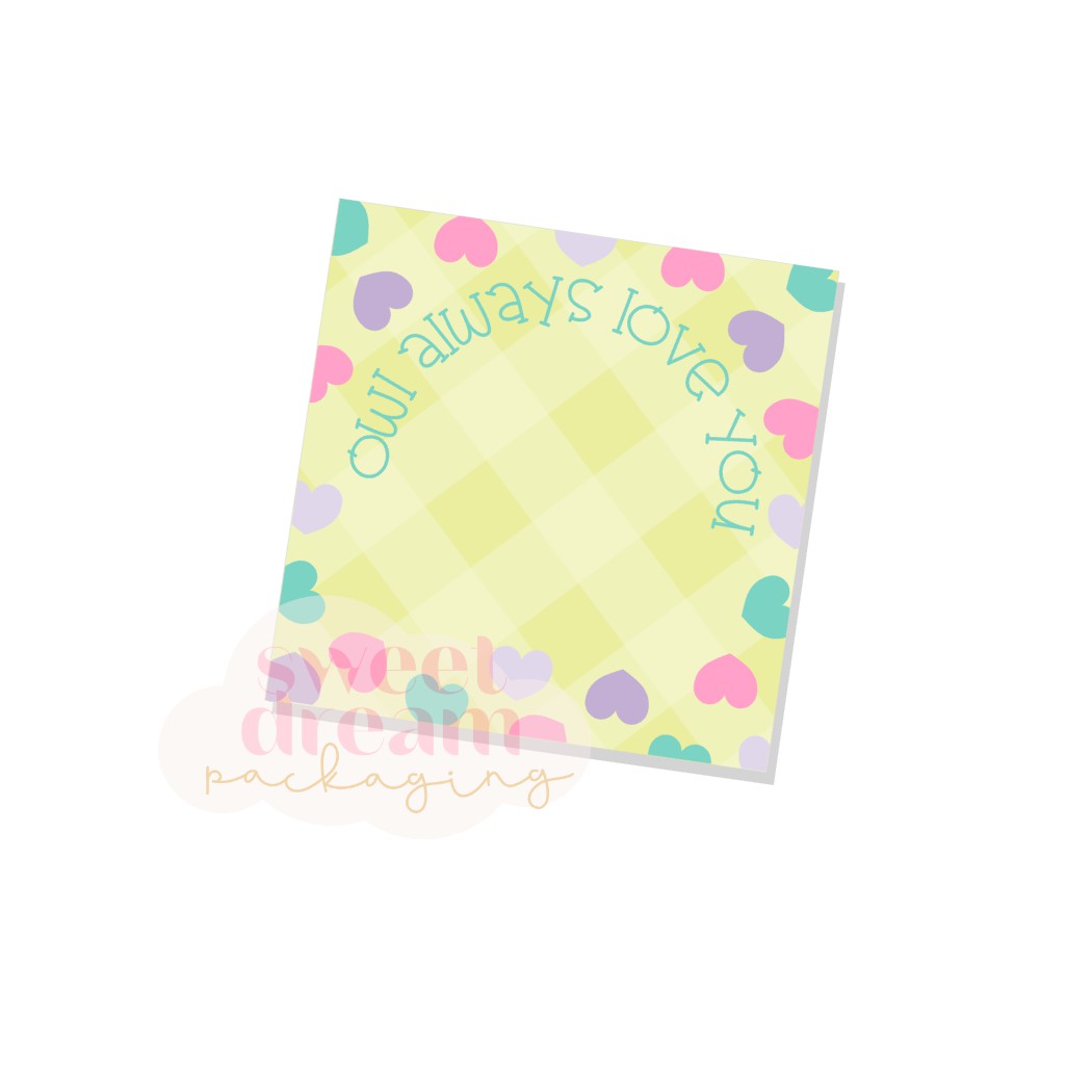 owl always love you 3.25" square cookie card - digital download