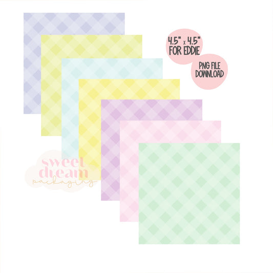 4.5" gingham backgrounds for edible printers  - digital download