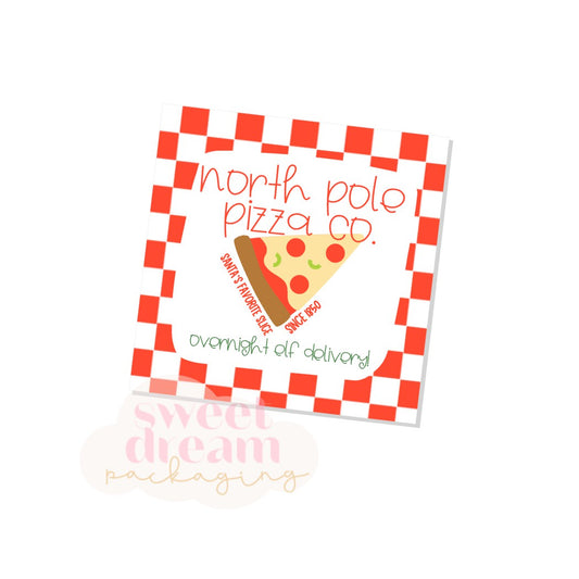 north pole pizza co 3.5" label - digital download