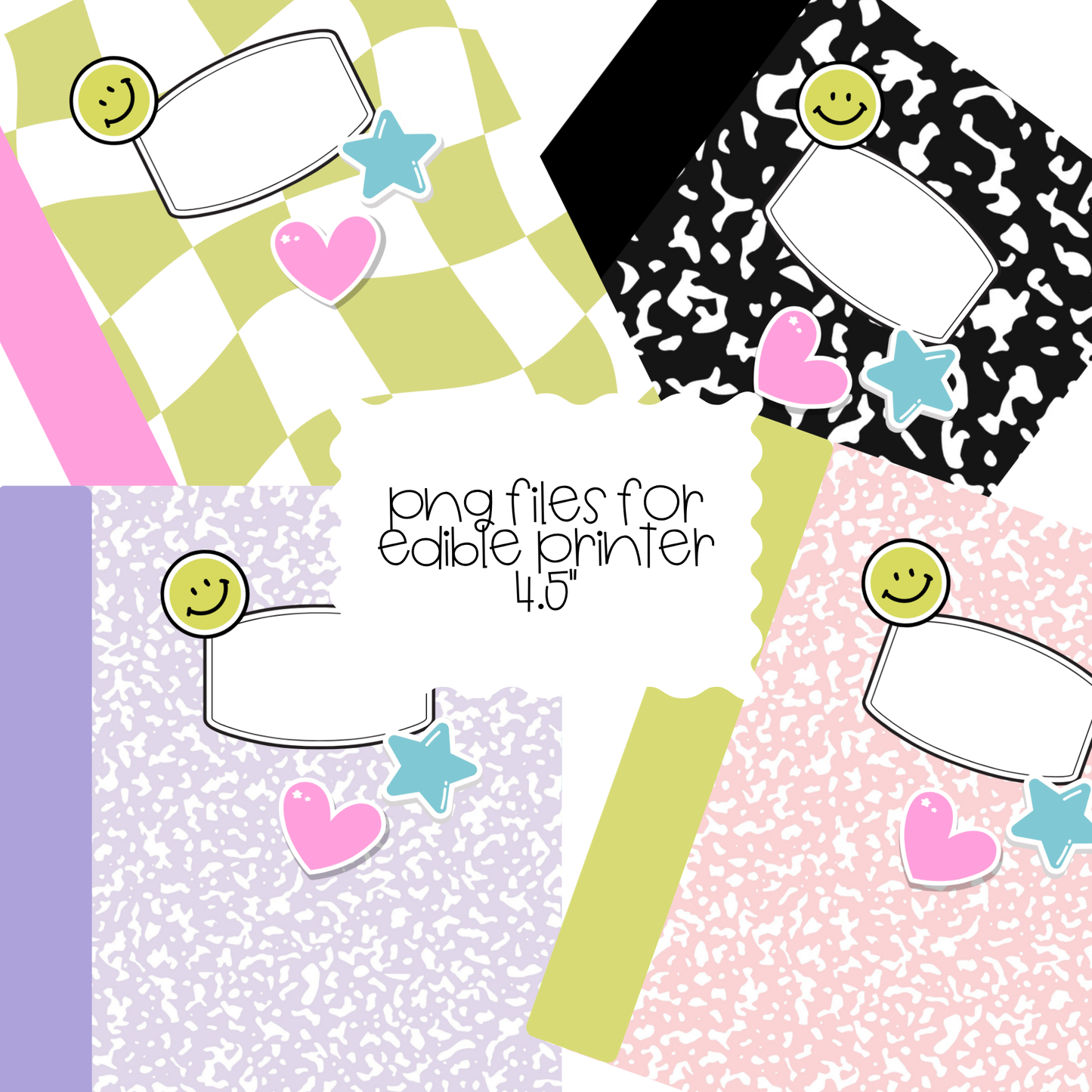 blank composition book file for edible printers  - digital download