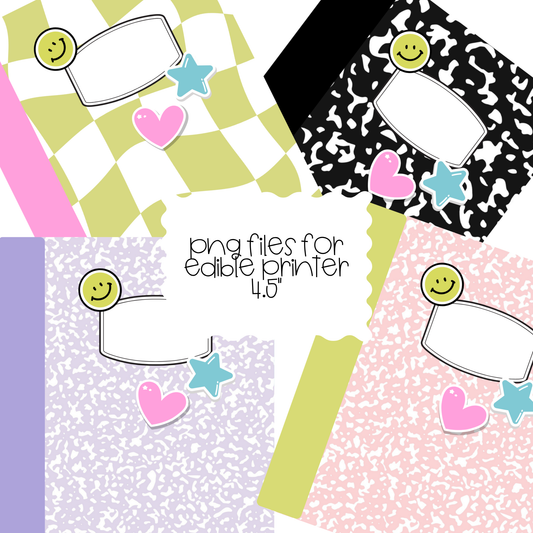 blank composition book file for edible printers  - digital download