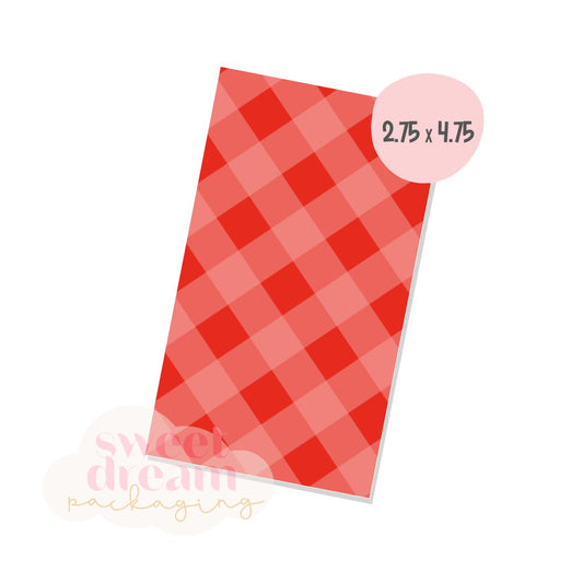 red gingham 2.75x4.75 box backer - digital download