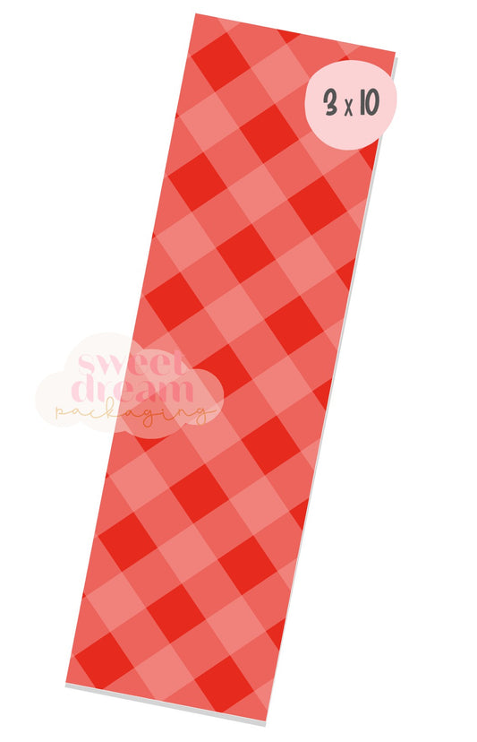 red gingham 3x10 box backer - digital download