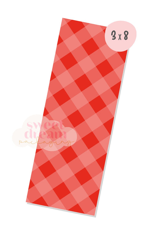 red gingham 3x8 box backer - digital download