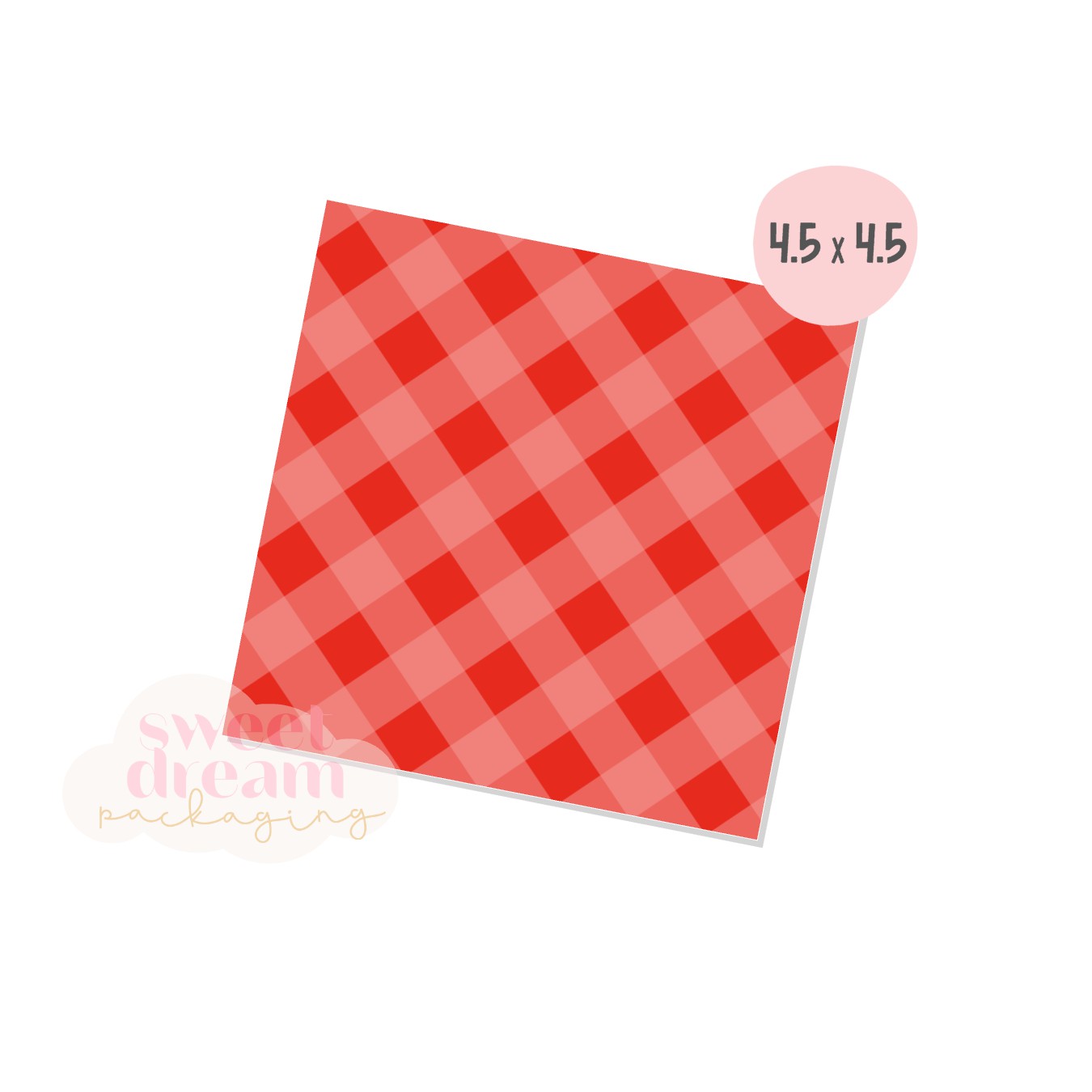 red gingham 4.5x4.5 box backer - digital download