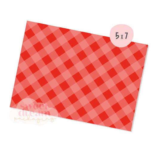 red gingham 5x7 box backer - digital download