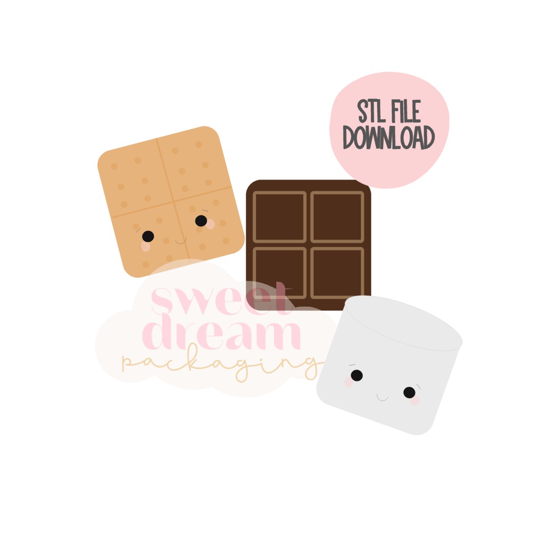 STL FILE DOWNLOAD - s'more mini cutters (set of 2)