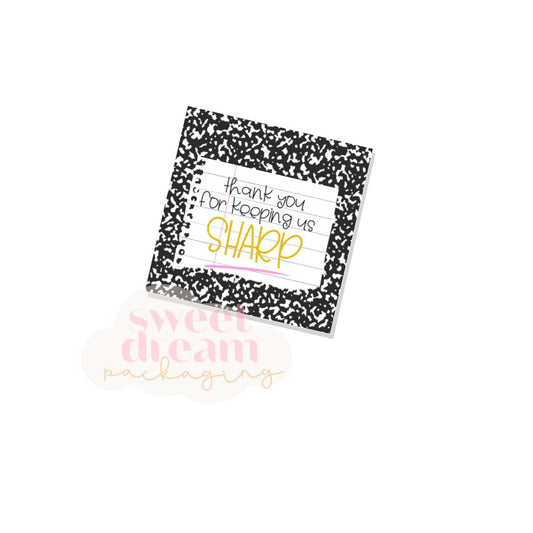 thank you for keeping us sharp 2" square tag - digital download