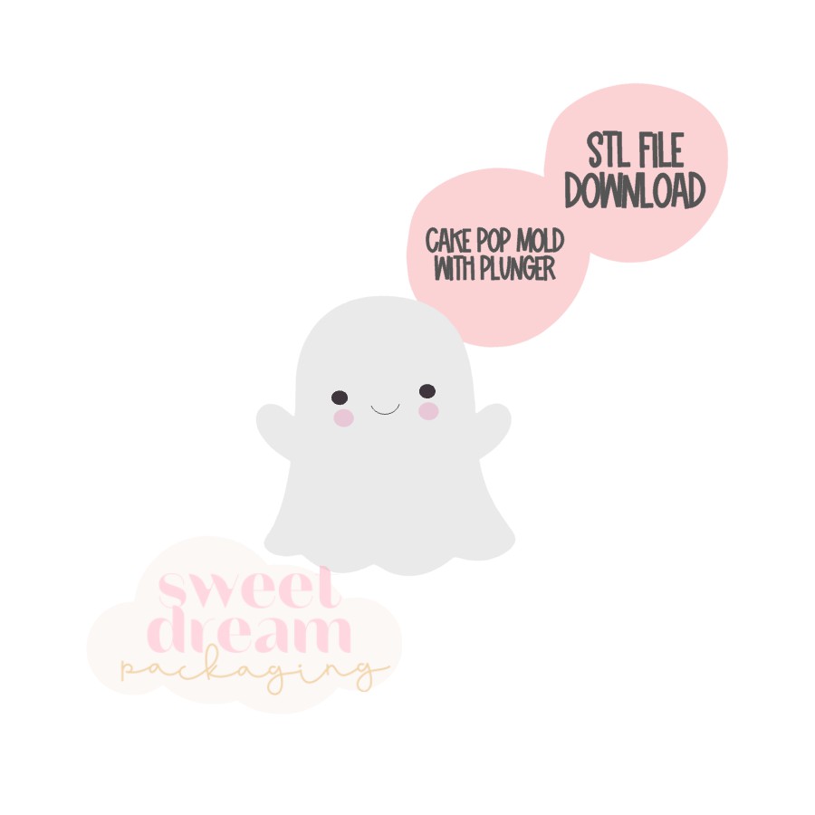 STL FILE DOWNLOAD - sweet ghost cake pop cutter