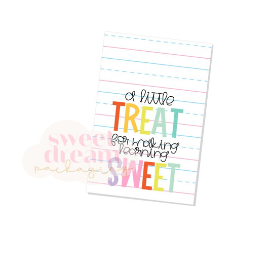 a little treat for making learning sweet rectangle tag - digital download