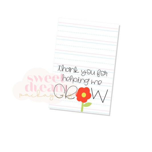 thank you for helping me grow rectangle tag - digital download