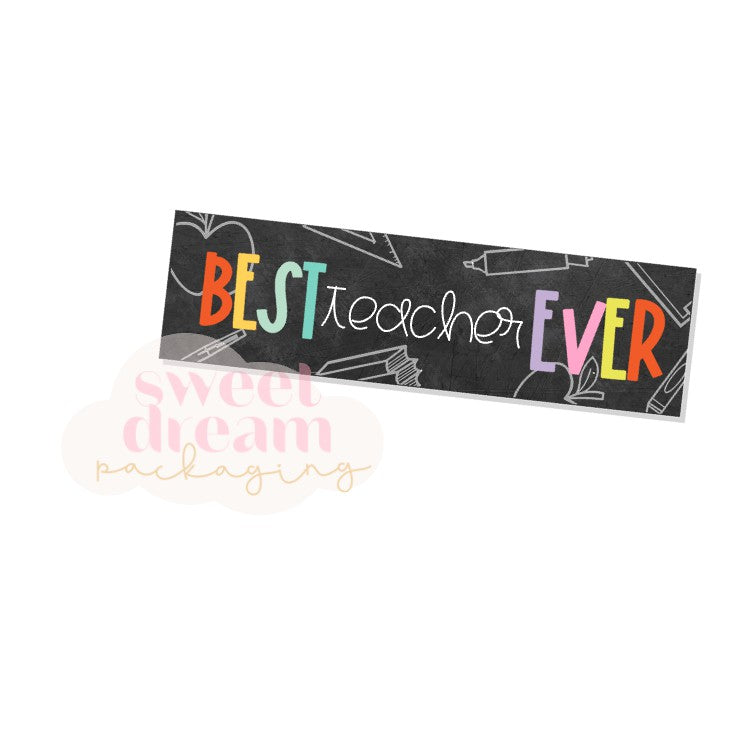 best teacher ever skinny rectangle tag - digital download