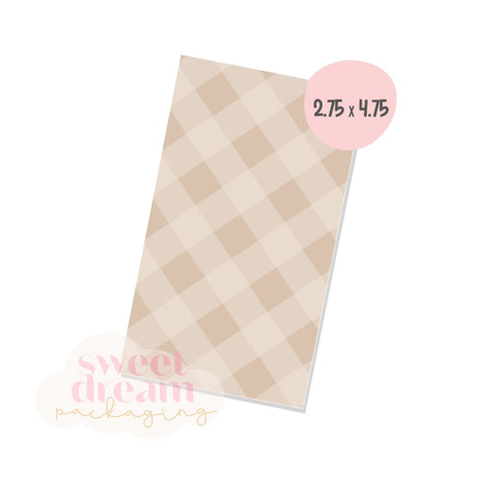 taupe gingham 2.75x4.75 box backer - digital download