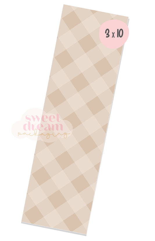 taupe gingham 3x10 box backer - digital download