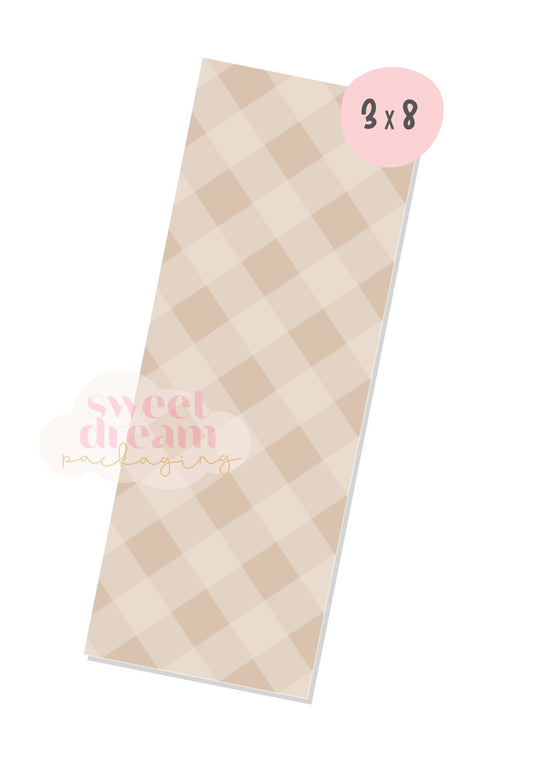 taupe gingham 3x8 box backer - digital download