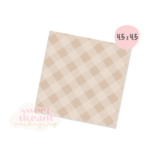 taupe gingham 4.5x4.5 box backer - digital download