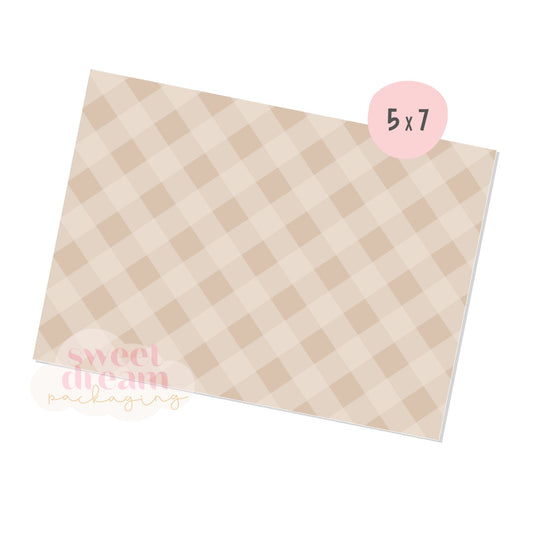 taupe gingham 5x7 box backer - digital download