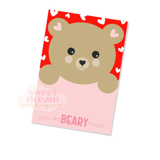 you are beary sweet cookie card - digital download