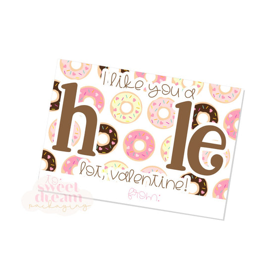 i like you a hole lot, valentine cookie card - digital download