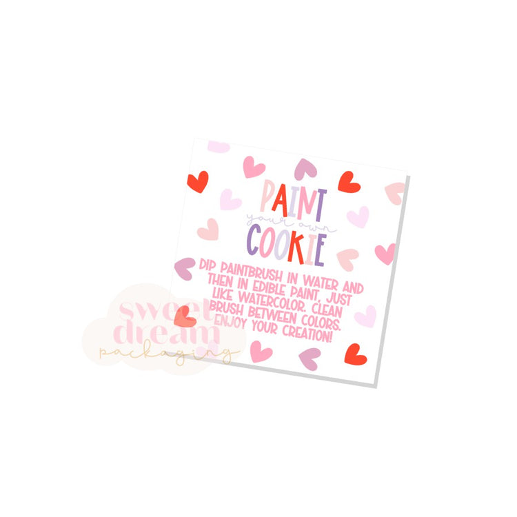 paint your own cookie 2.5 inch square tag - digital download