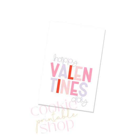 happy valentines day rectangle tag - digital download