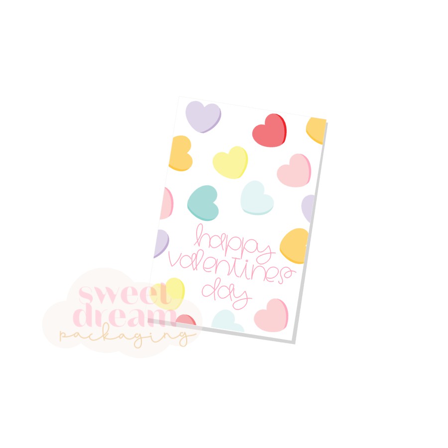 happy valentines day rectangle tag - digital download