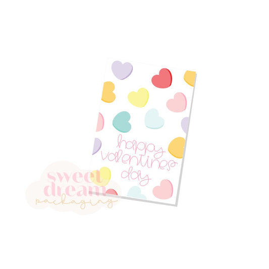 happy valentines day rectangle tag - digital download