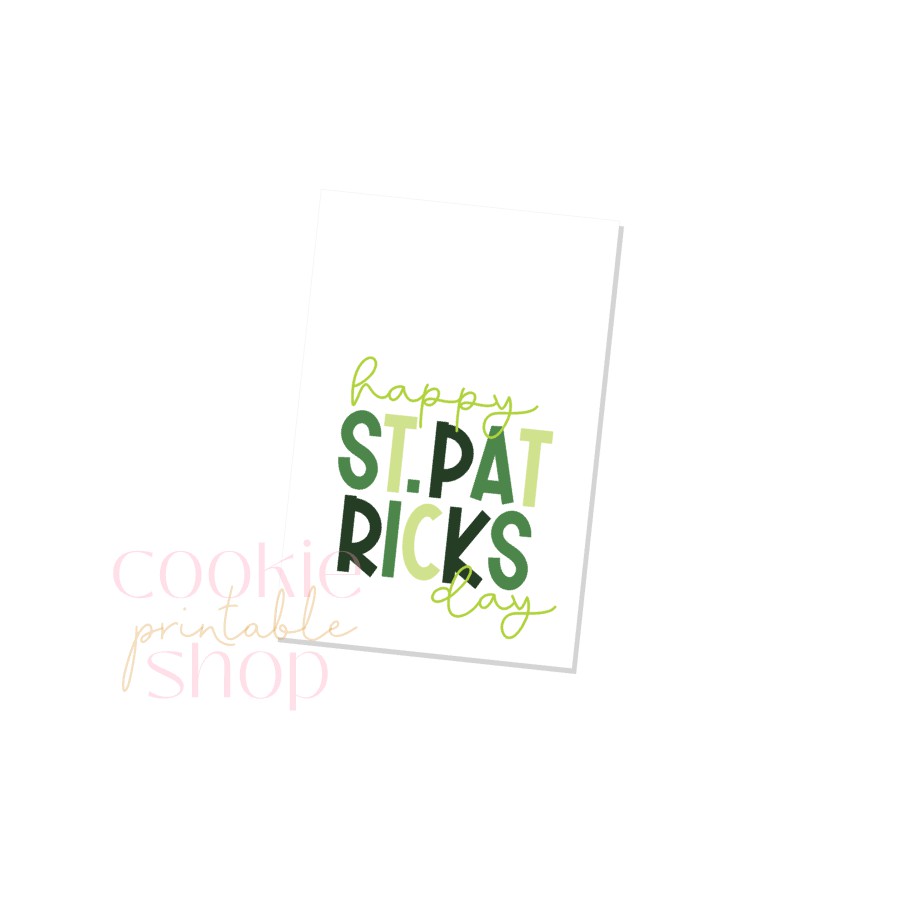 happy st. patrick's day rectangle tag - digital download