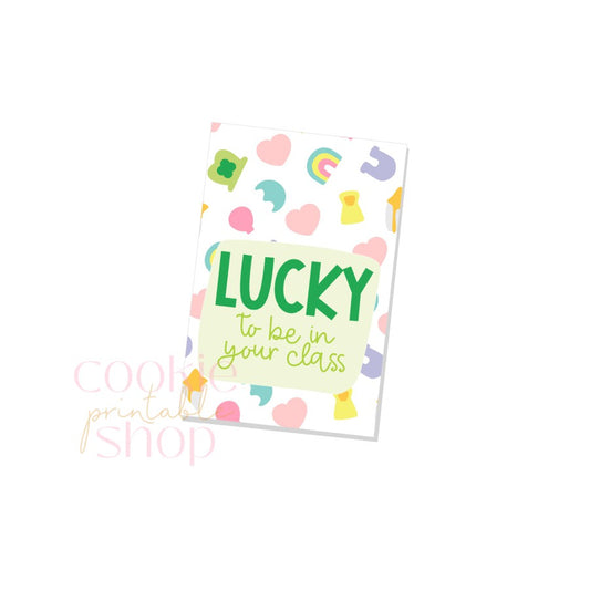 lucky to be in your class rectangle tag - digital download