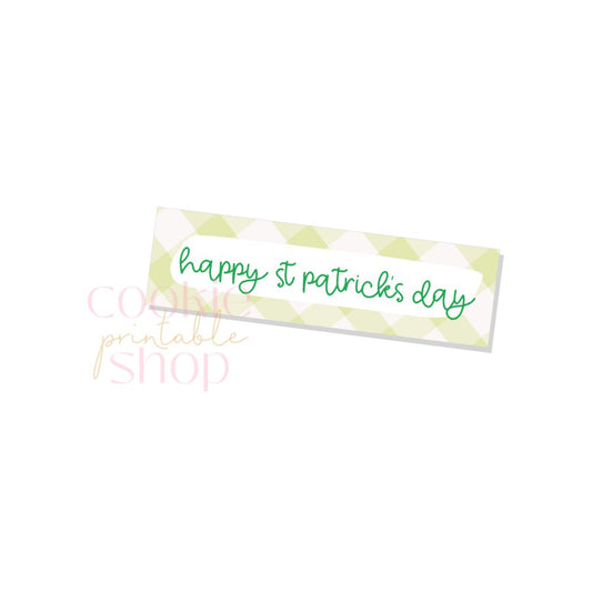 happy st. patrick's day skinny rectangle tag - digital download