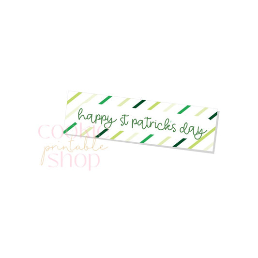 happy st. patrick's day skinny rectangle tag - digital download