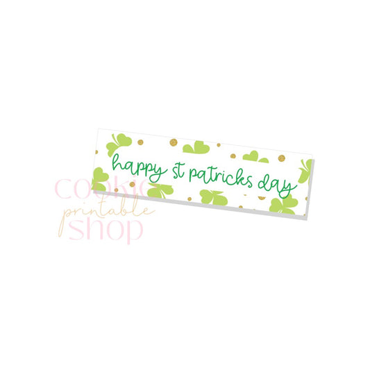 happy st. patrick's day skinny rectangle tag - digital download