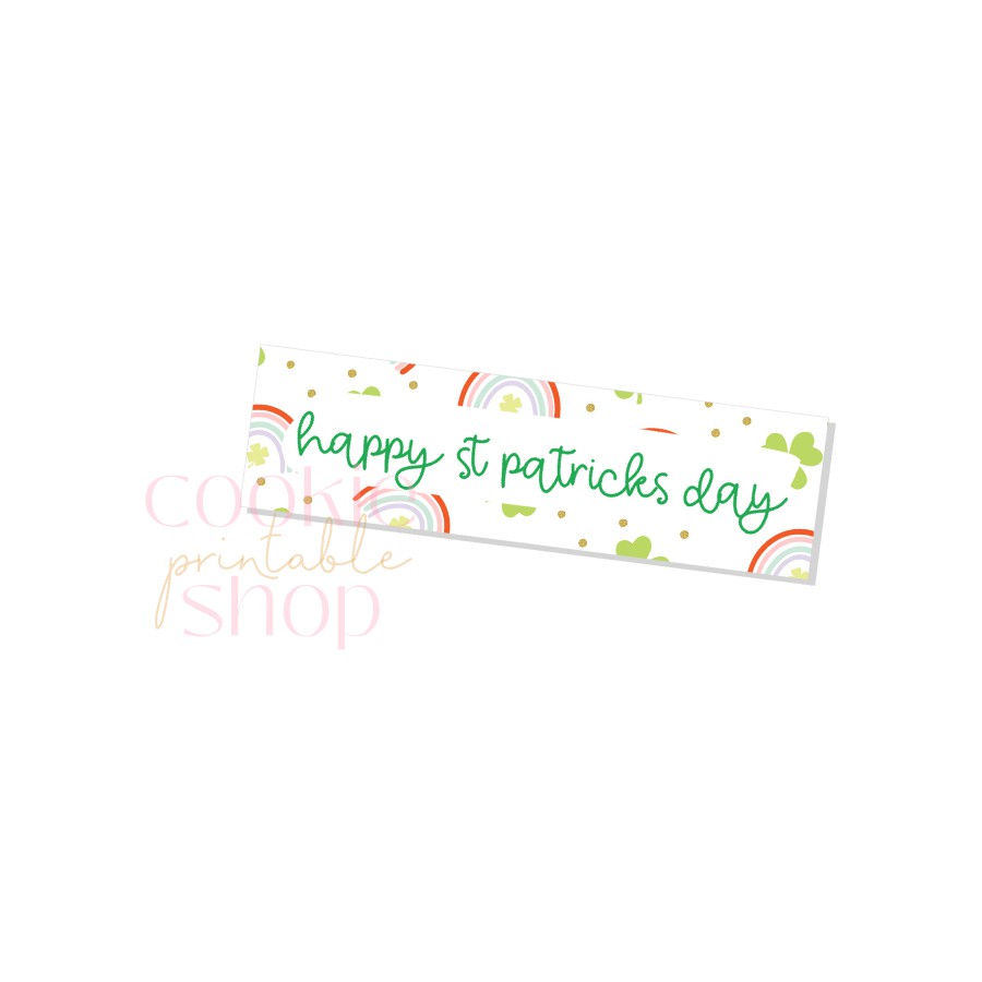 happy st. patrick's day skinny rectangle tag - digital download