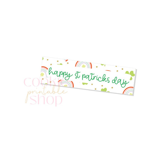 happy st. patrick's day skinny rectangle tag - digital download