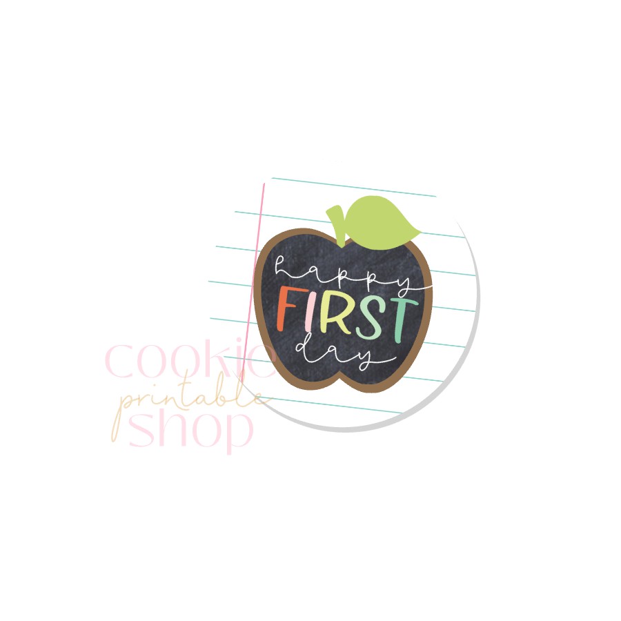 happy first day round tag - digital download