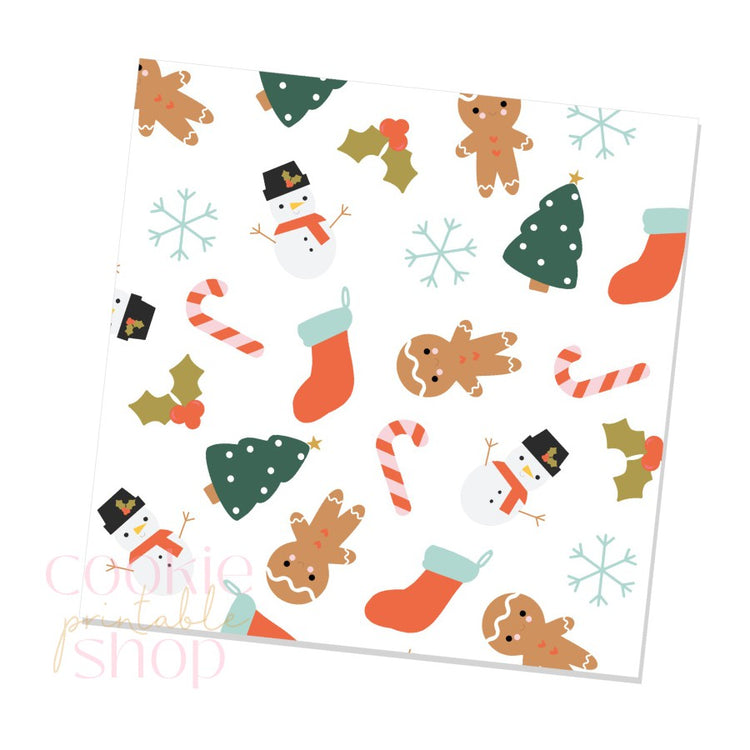 christmas pattern box backers for multiple sizes - digital download