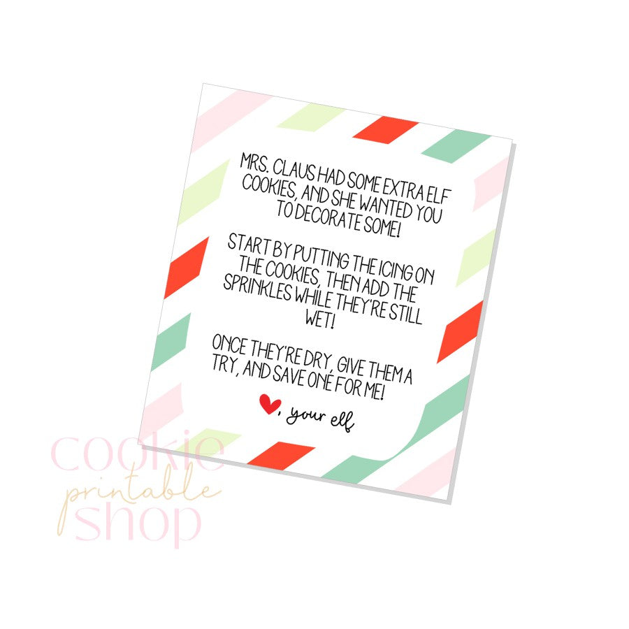 elf cookies card - digital download