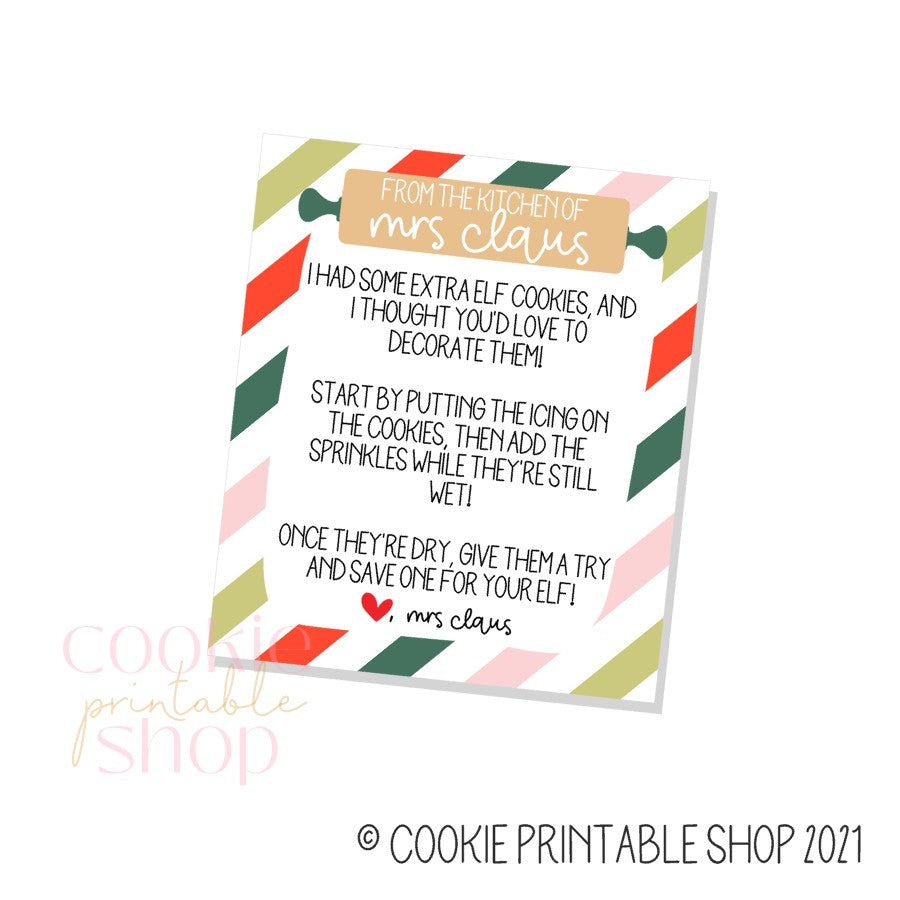 elf cookies card - digital download