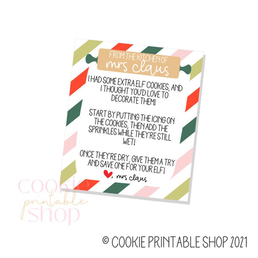 elf cookies card - digital download