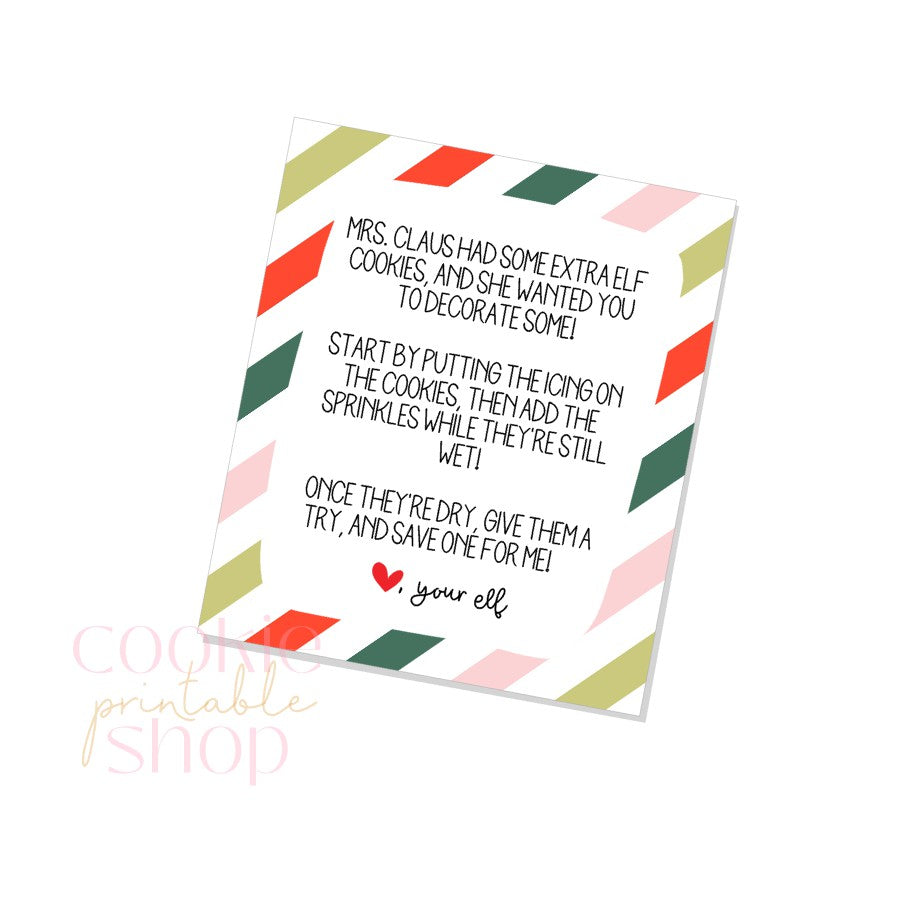 elf cookies card - digital download