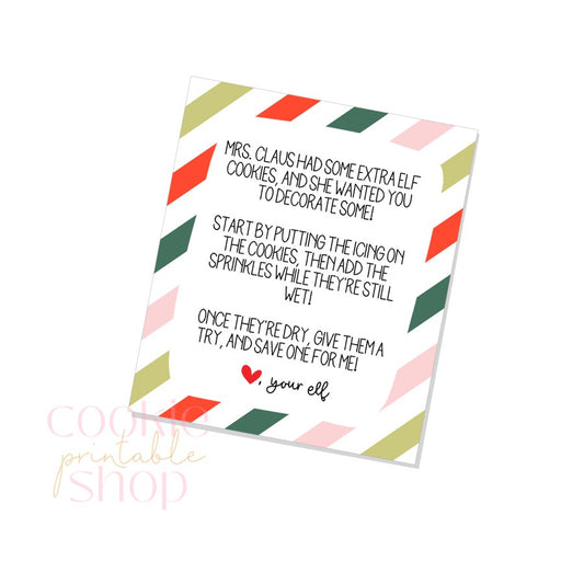 elf cookies card - digital download