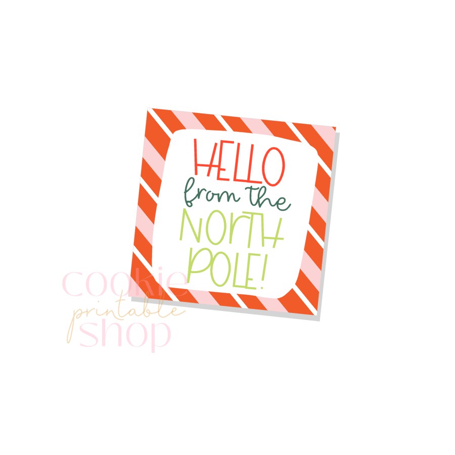 hello from the north pole tag - digital download