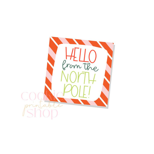 hello from the north pole tag - digital download