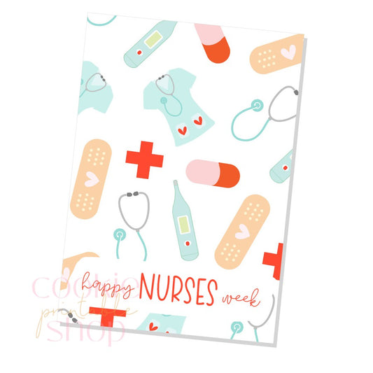 happy nurses week cookie card - digital download
