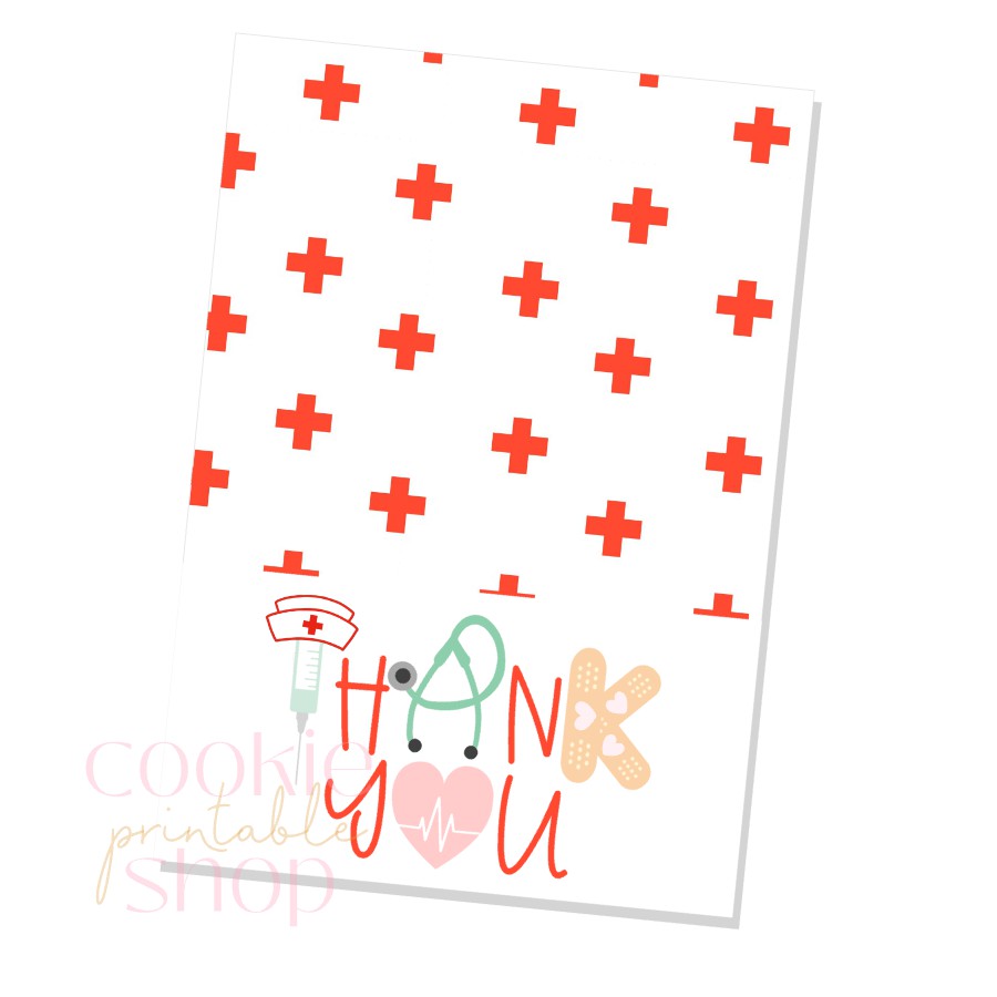 thank you nurse cookie card - digital download – Sweet Dream Packaging LLC