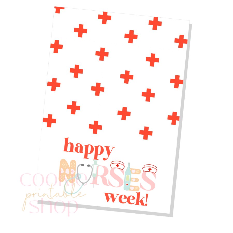 happy nurses week cookie card - digital download