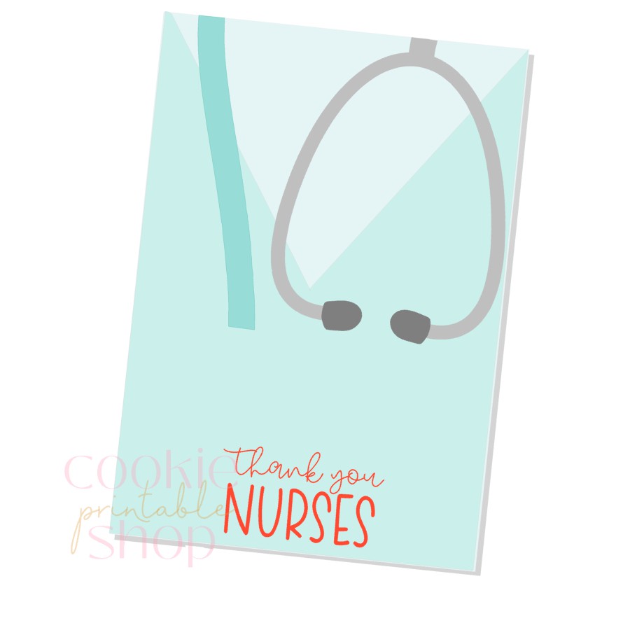 thank you nurses cookie card - digital download – Sweet Dream Packaging LLC