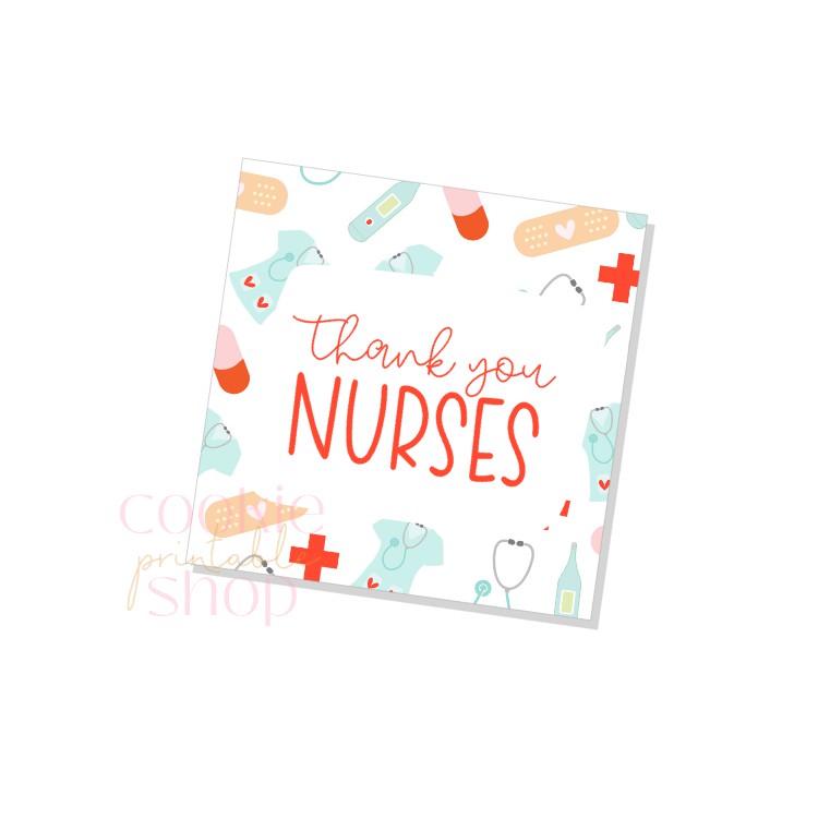 thank you nurses tag - digital download