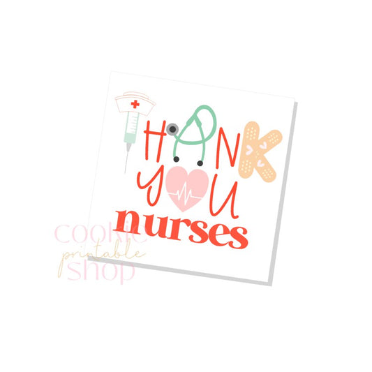 thank you nurses tag - digital download