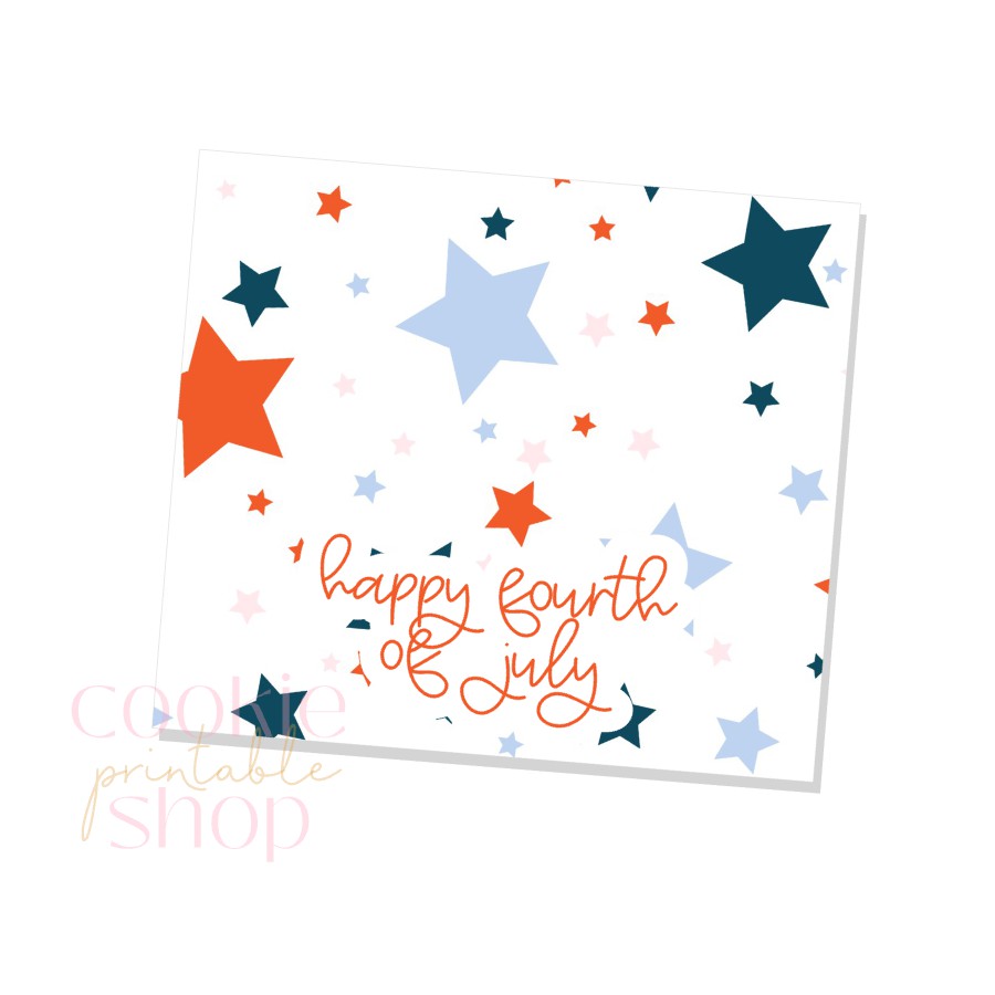 happy fourth of july bag topper - digital download